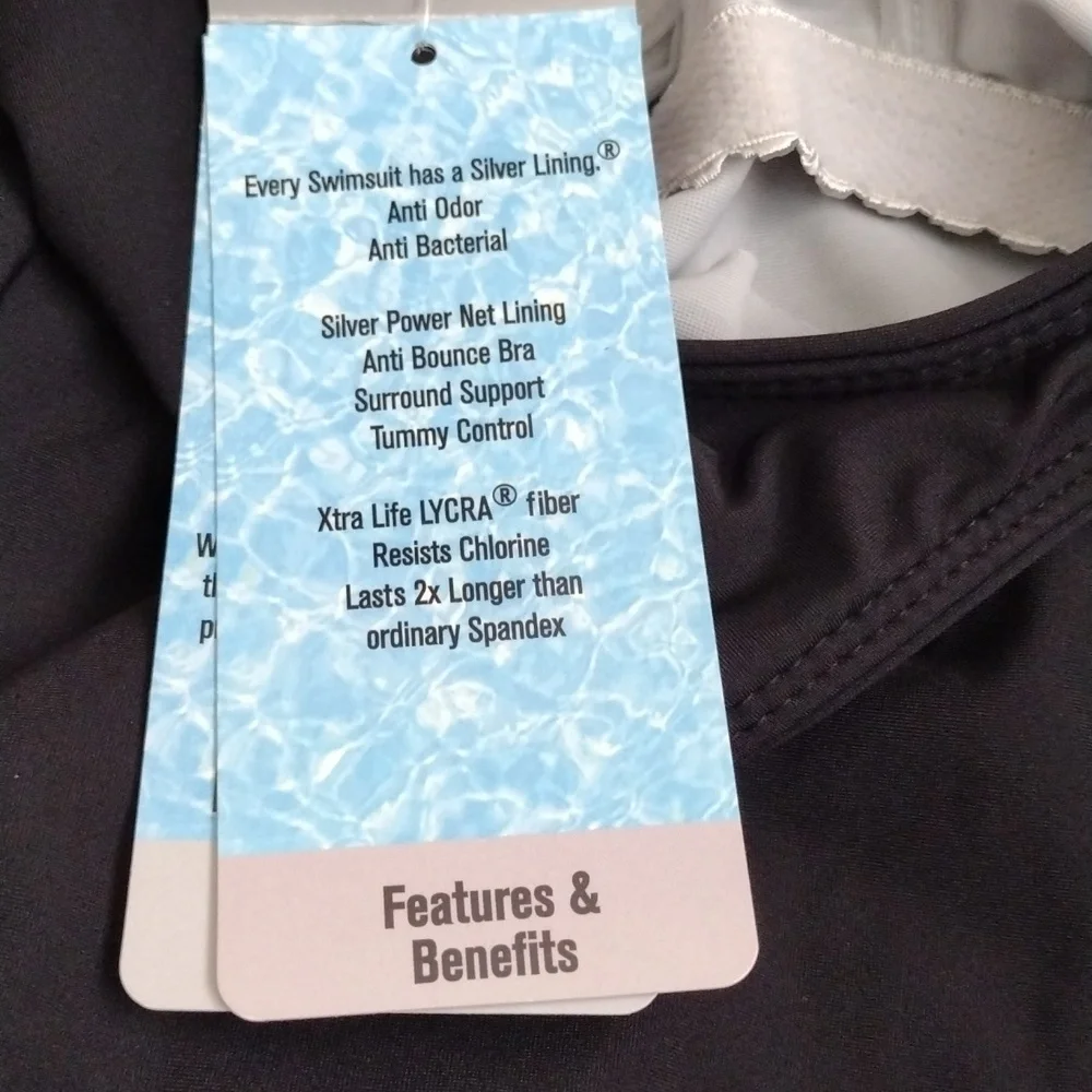 Reebok Black Pink Floral One Piece Ruched Bathing U Back Swimsuit 16 Nos Nwt